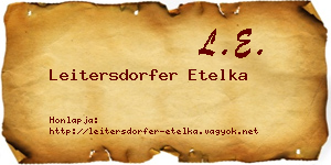 Leitersdorfer Etelka névjegykártya